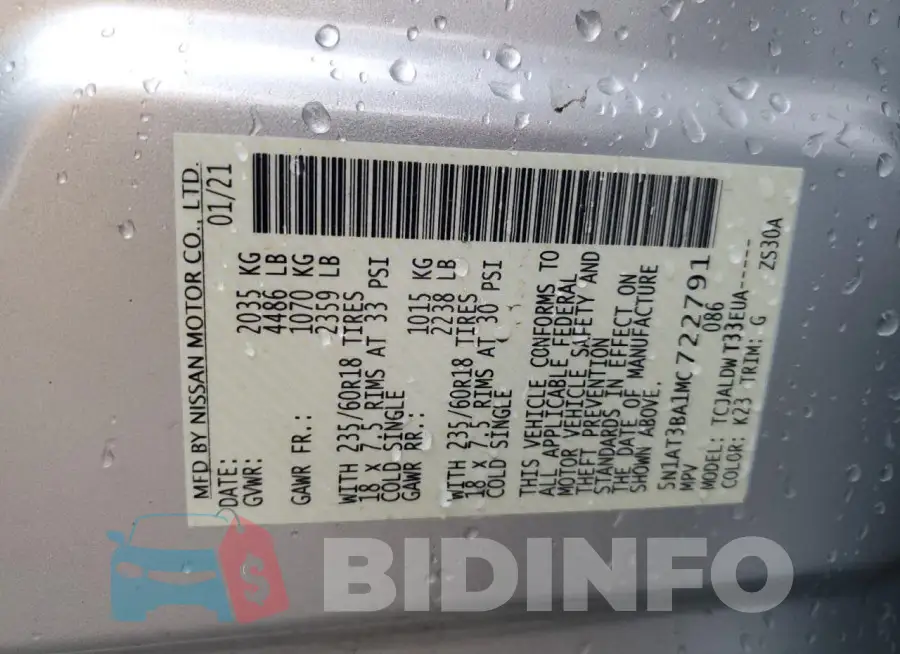 5N1AT3BA1MC722791 Photo# 14