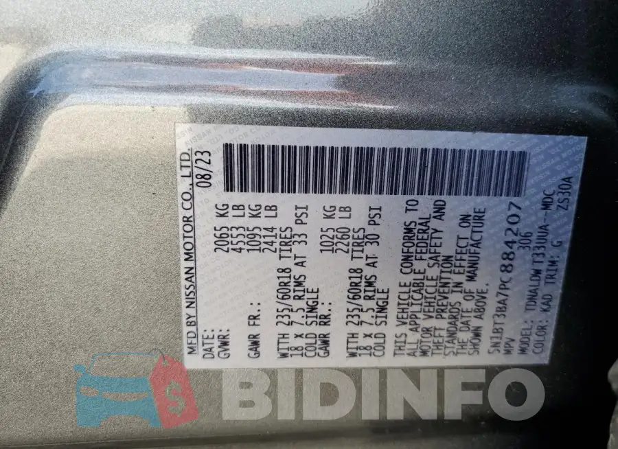 5N1BT3BA7PC884207 Photo# 14