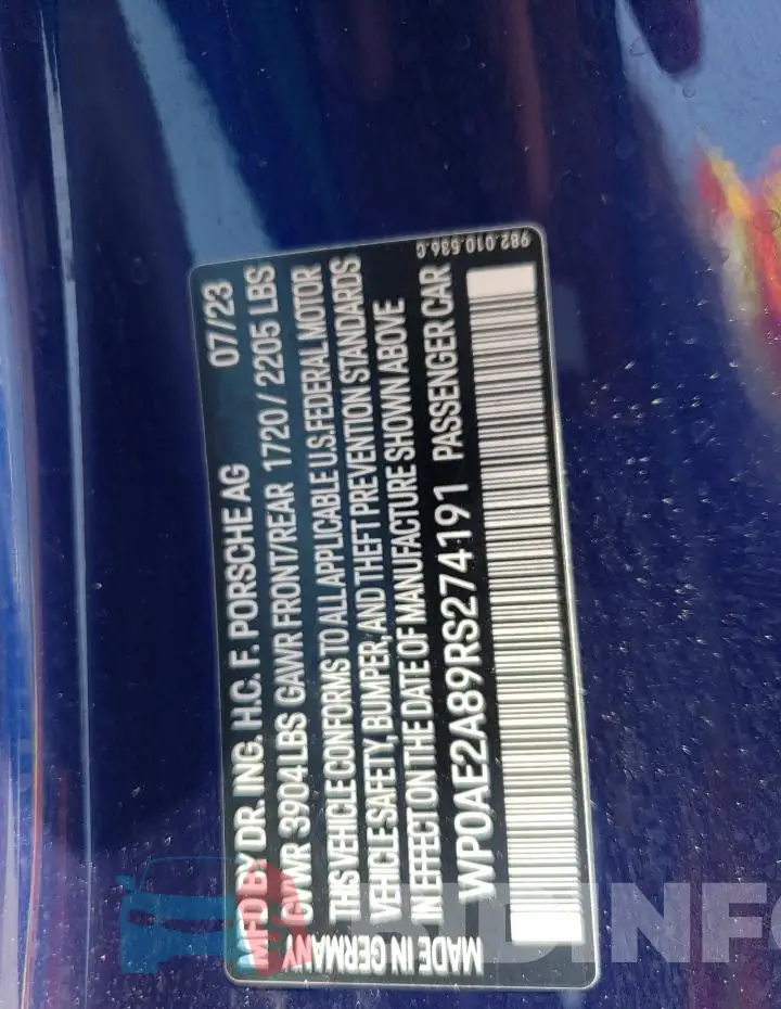 WP0AE2A89RS274191 Photo# 12