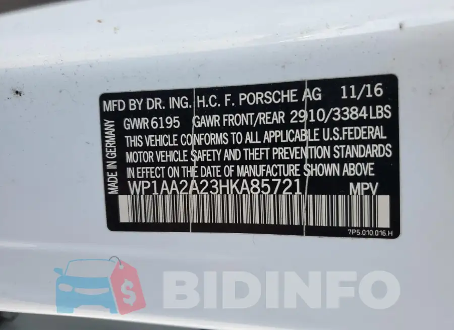 WP1AA2A23HKA85721 Photo# 13