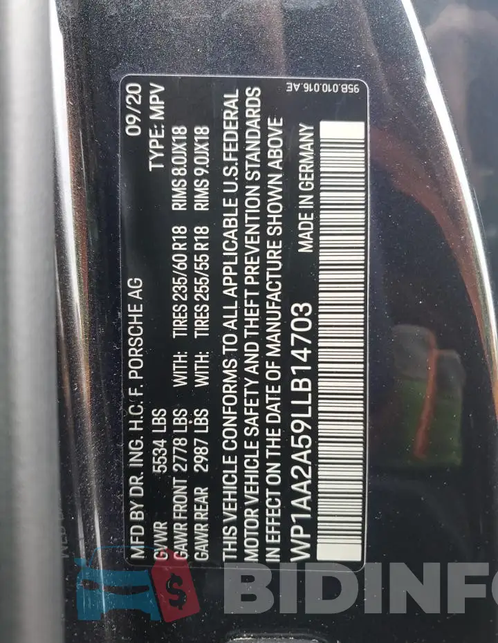 WP1AA2A59LLB14703 Photo# 12