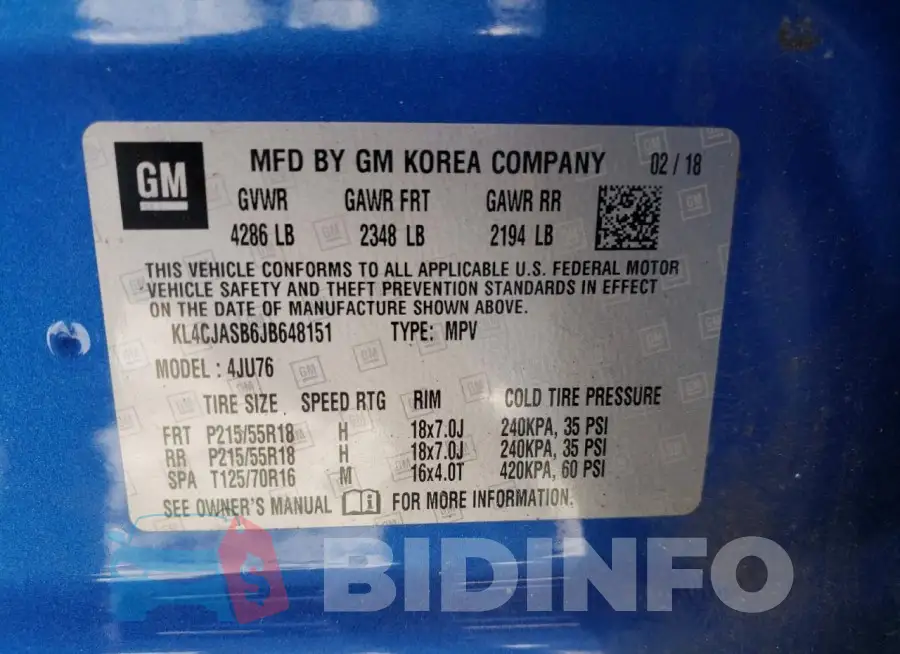 KL4CJASB6JB648151 Photo# 13