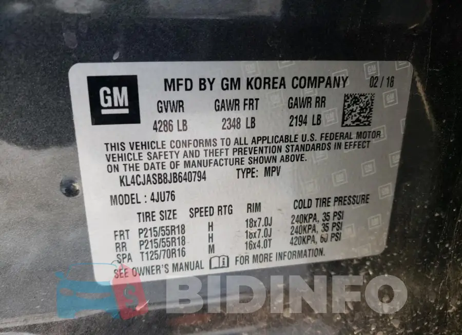 KL4CJASB8JB640794 Photo# 12