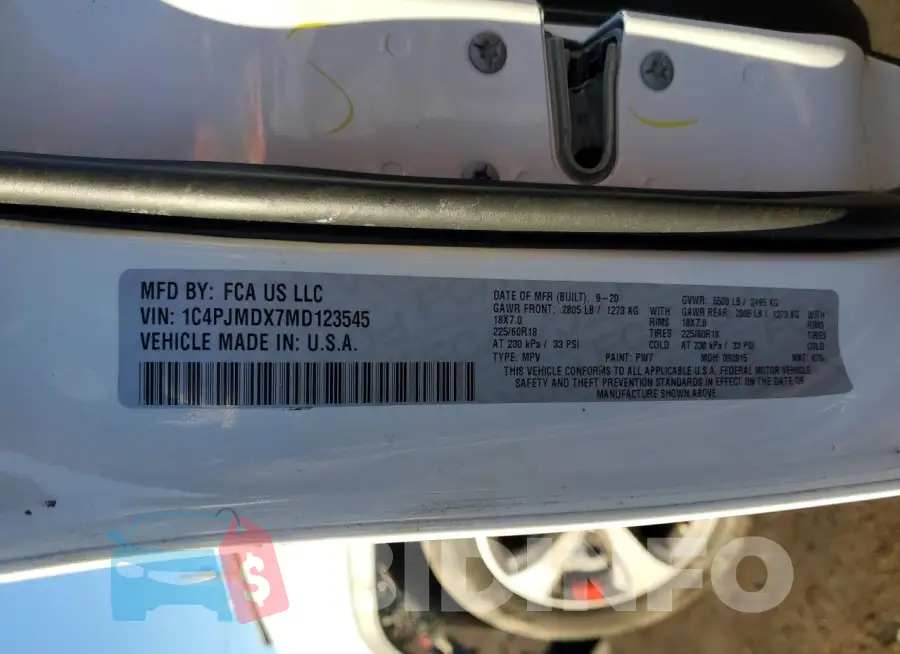 1C4PJMDX7MD123545 Photo# 12