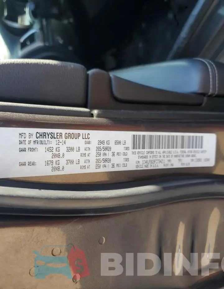 1C4RJFBG9FC734211 Photo# 12