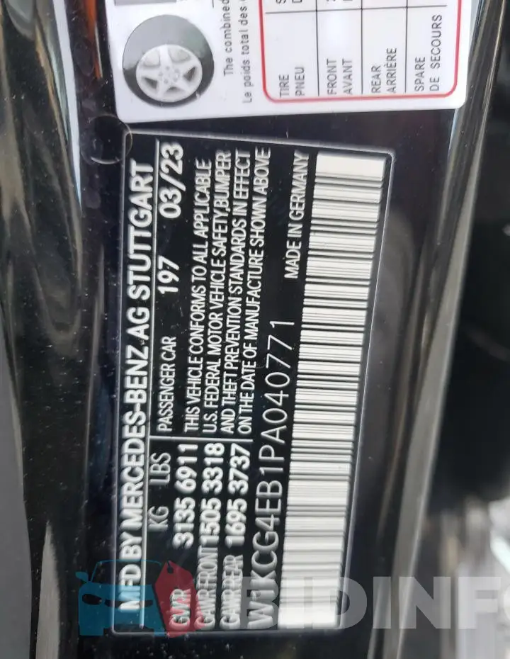W1KCG4EB1PA040771 Photo# 12