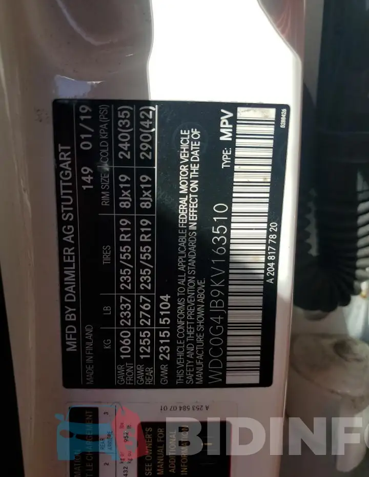 WDC0G4JB9KV163510 Photo# 13