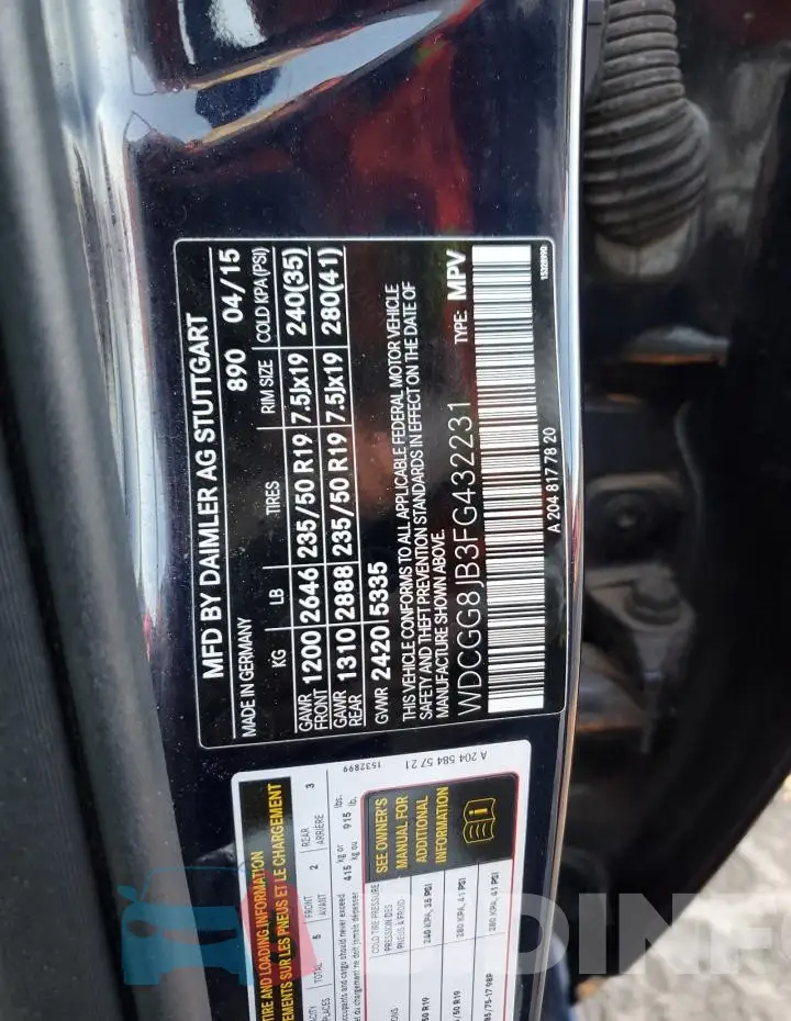 WDCGG8JB3FG432231 Photo# 13