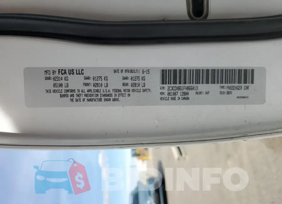 2C3CDXBG1FH866013 Photo# 13