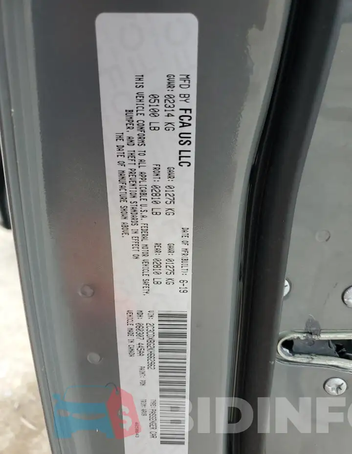 2C3CDXBG2KH662962 Photo# 12