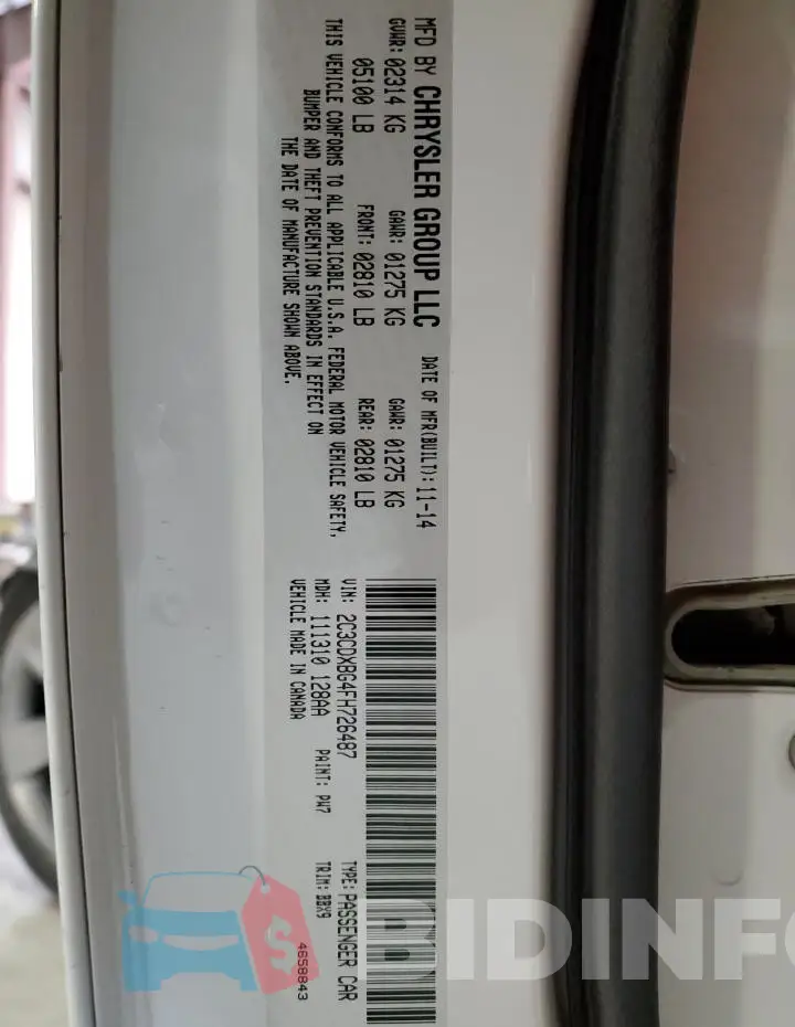 2C3CDXBG4FH726487 Photo# 12