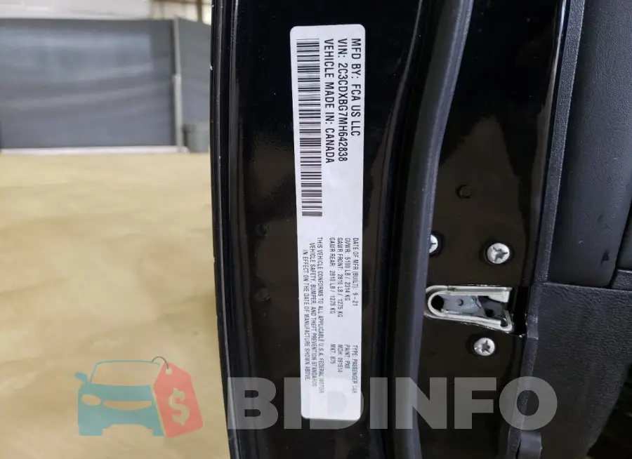 2C3CDXBG7MH642838 Photo# 12