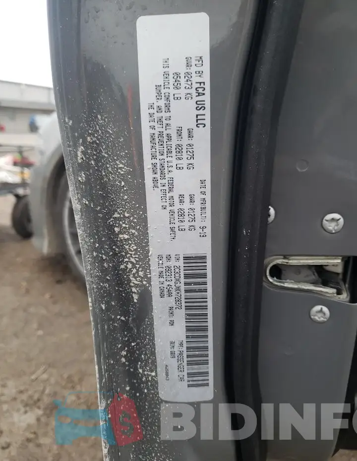 2C3CDXGJXKH728372 Photo# 12