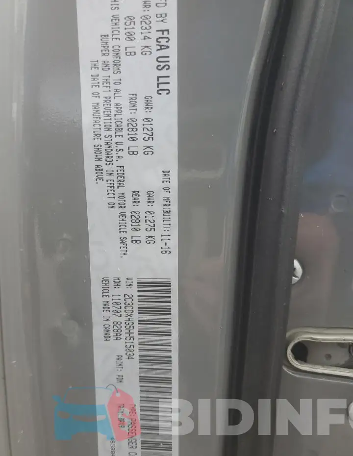2C3CDXHG5HH515034 Photo# 13