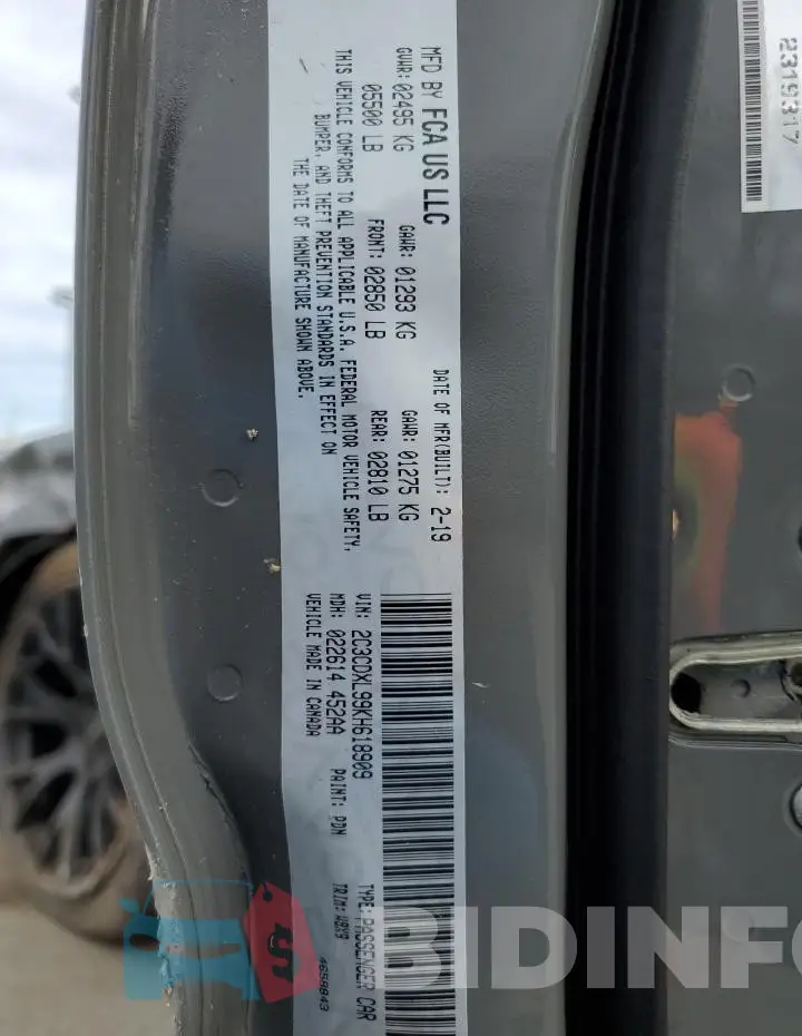 2C3CDXL99KH618909 Photo# 13