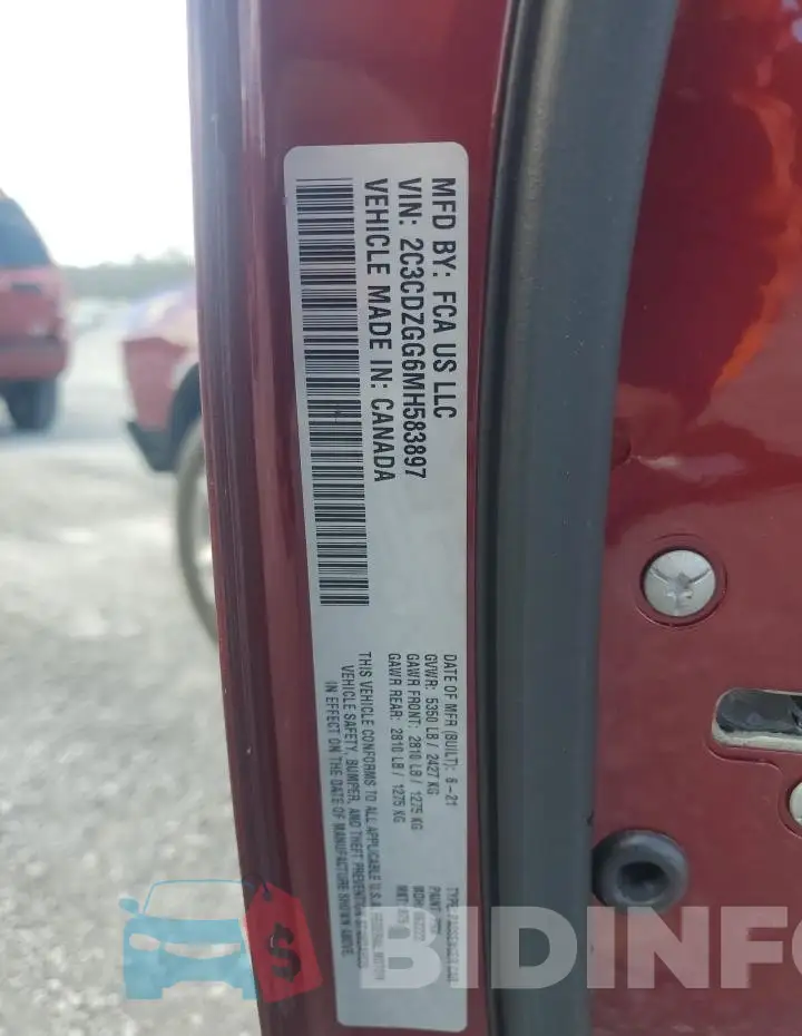 2C3CDZGG6MH583897 Photo# 12