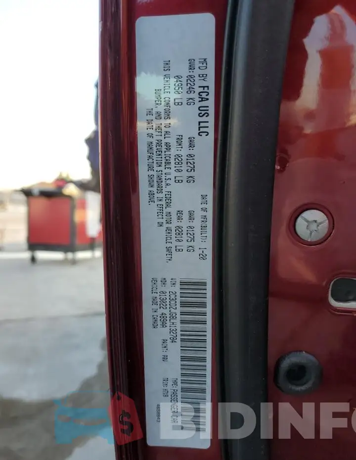 2C3CDZJG8LH132784 Photo# 12