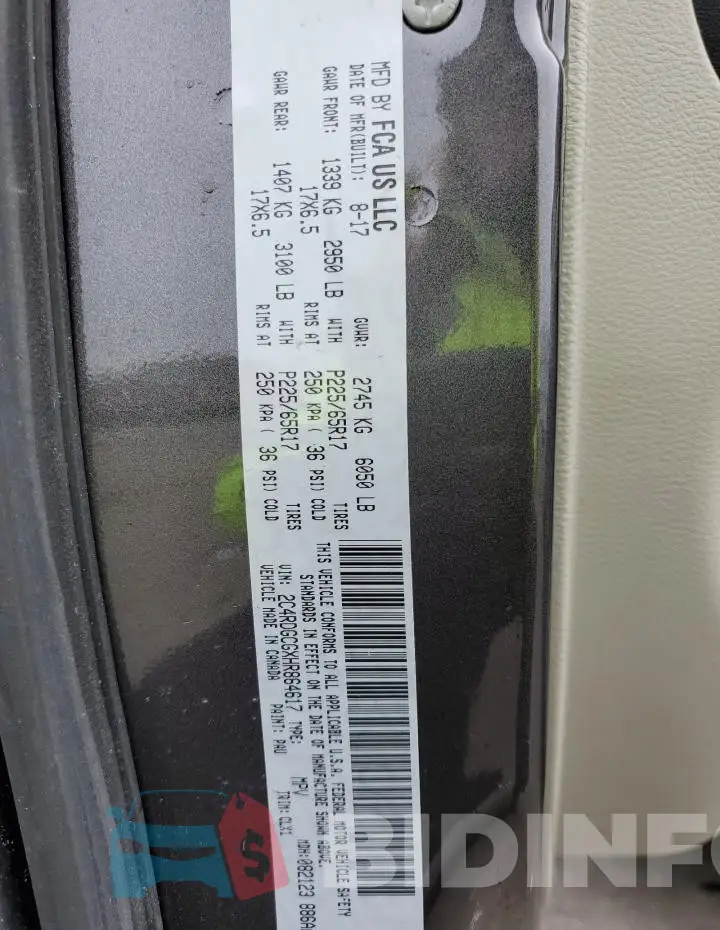 2C4RDGCGXHR864617 Photo# 12