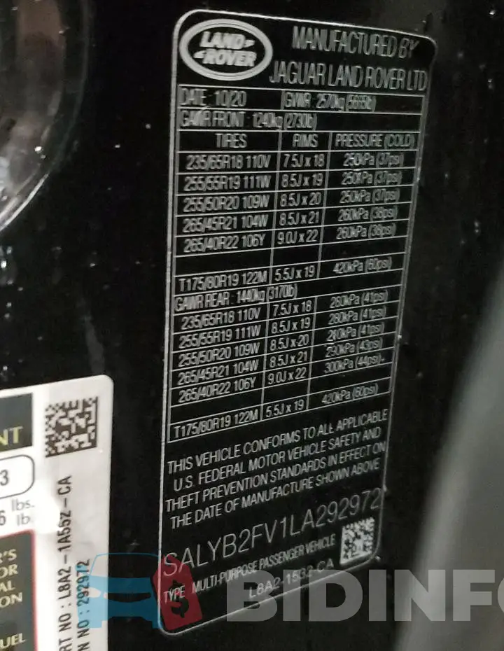 SALYB2FV1LA292972 Photo# 12