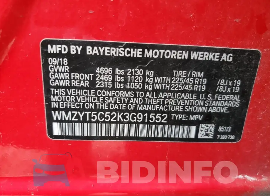 WMZYT5C52K3G91552 Photo# 12