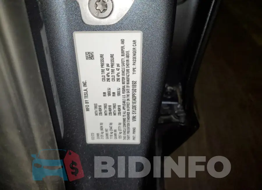 5YJ3E1EA0PF501892 Photo# 12