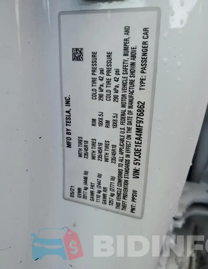 5YJ3E1EA4MF976862 Photo# 13