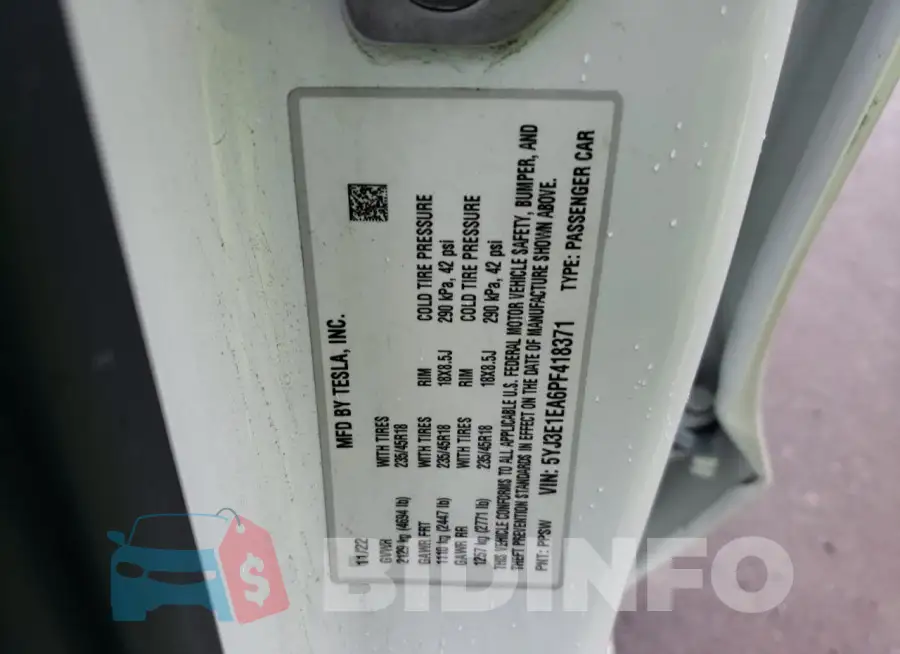 5YJ3E1EA6PF418371 Photo# 12