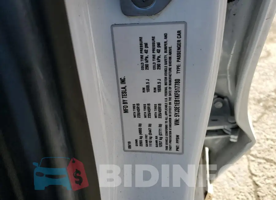 5YJ3E1EB1KF517780 Photo# 12
