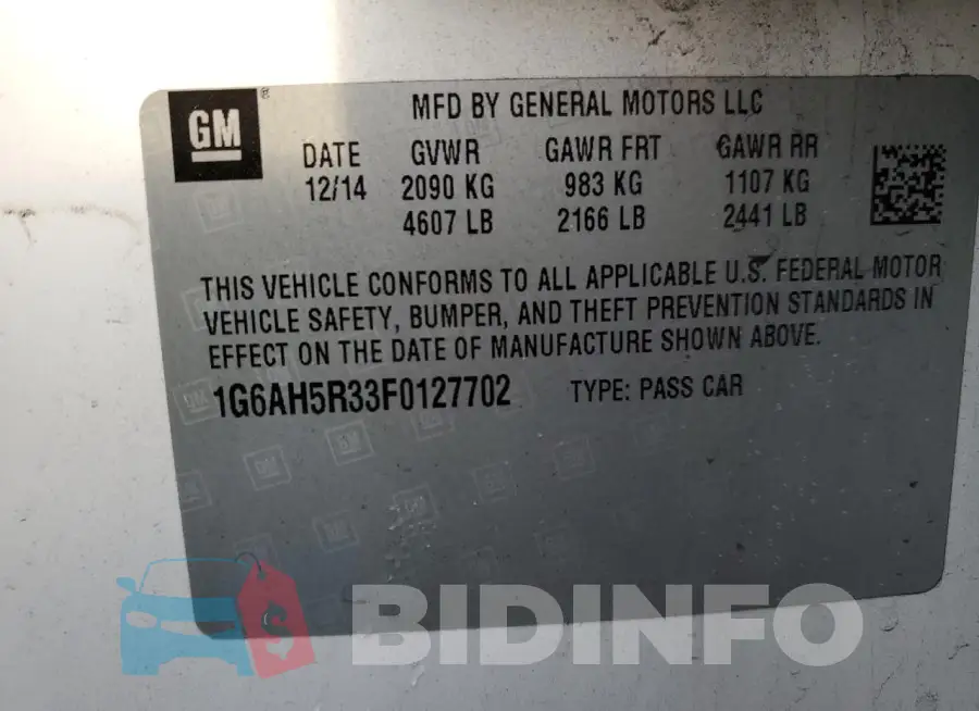1G6AH5R33F0127702 Photo# 12