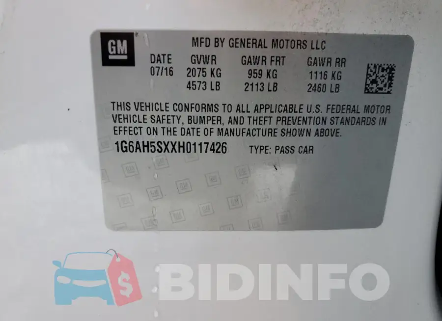 1G6AH5SXXH0117426 Photo# 13