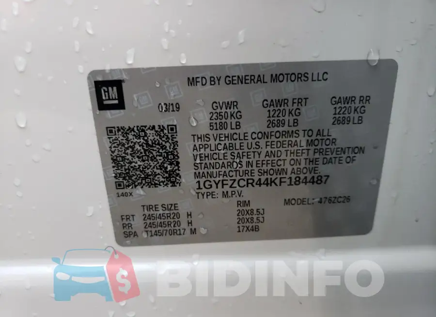1GYFZCR44KF184487 Photo# 14