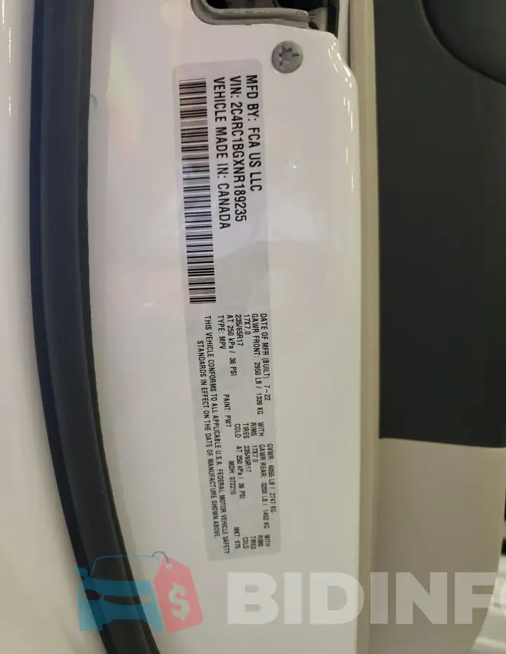 2C4RC1BGXNR189235 Photo# 13