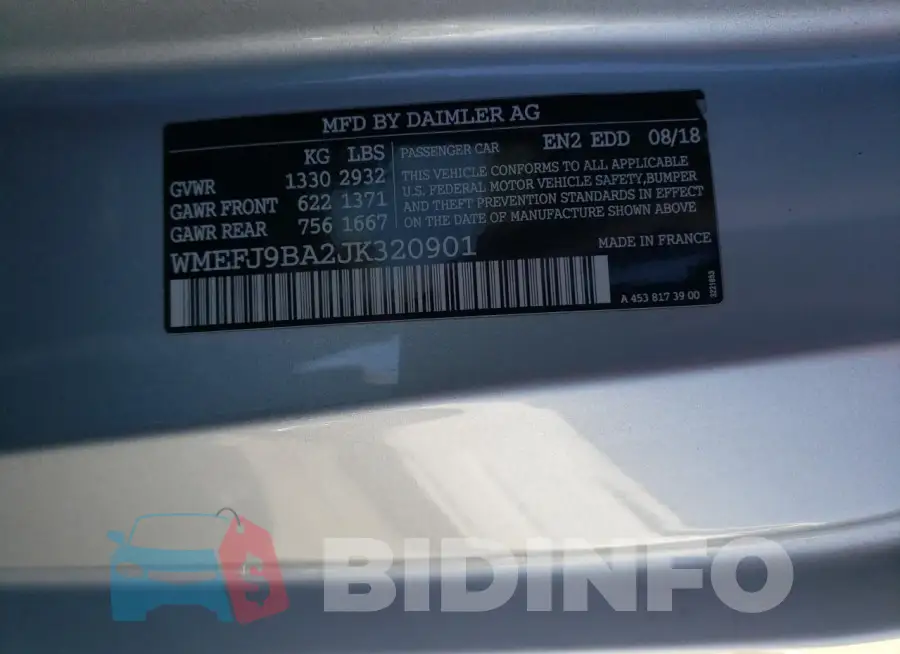 WMEFJ9BA2JK320901 Photo# 12