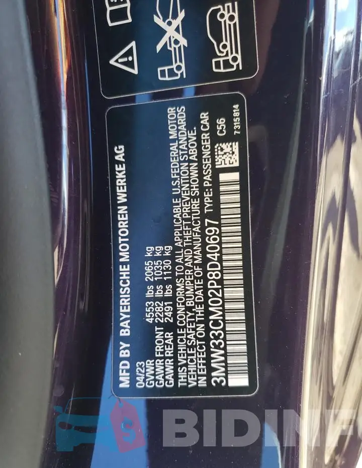 3MW33CM02P8D40697 Photo# 13