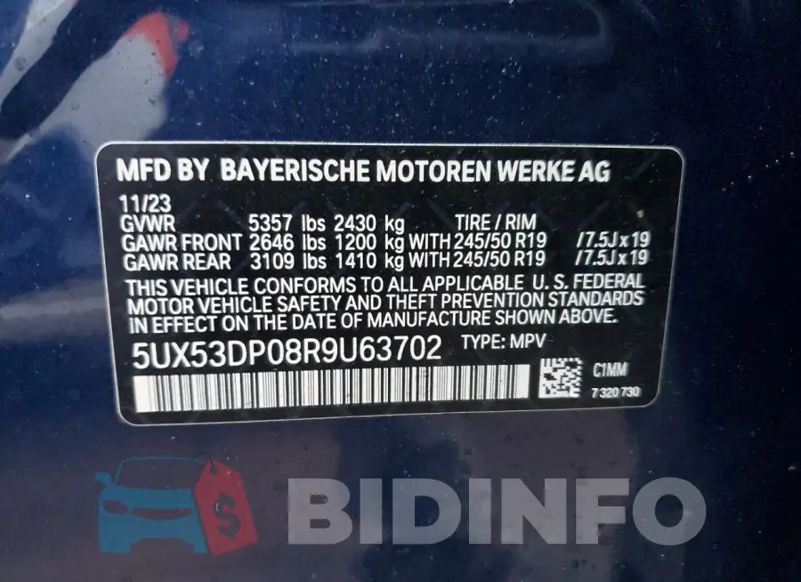 5UX53DP08R9U63702 Photo# 13