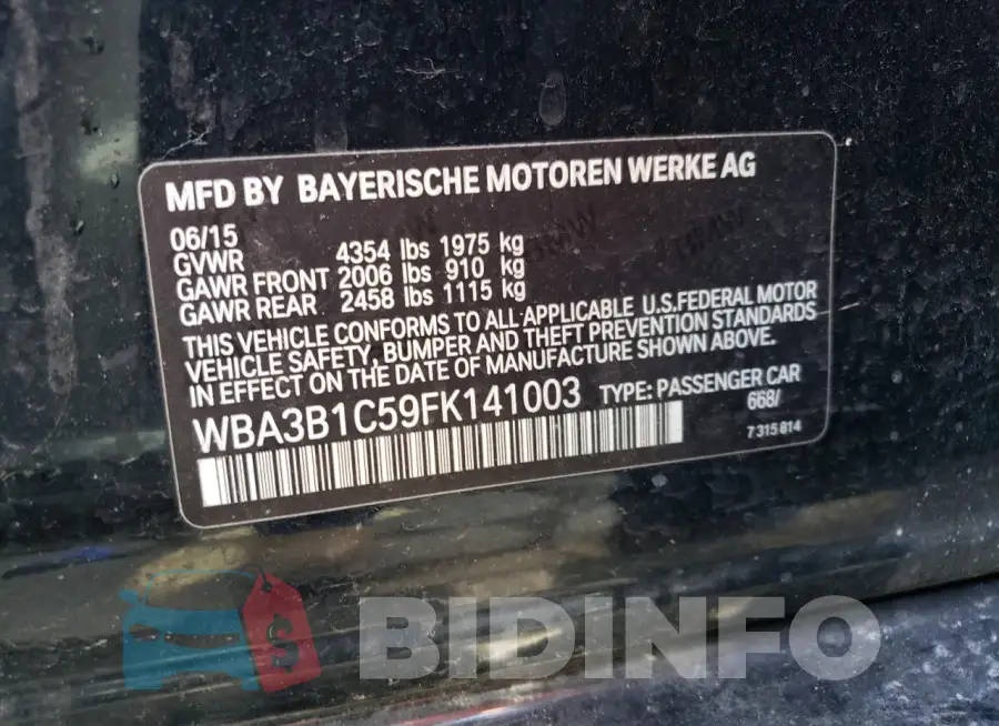 WBA3B1C59FK141003 Photo# 12
