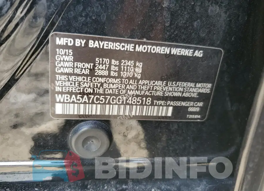 WBA5A7C57GG148518 Photo# 12