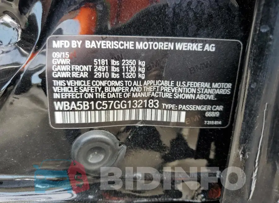 WBA5B1C57GG132183 Photo# 12