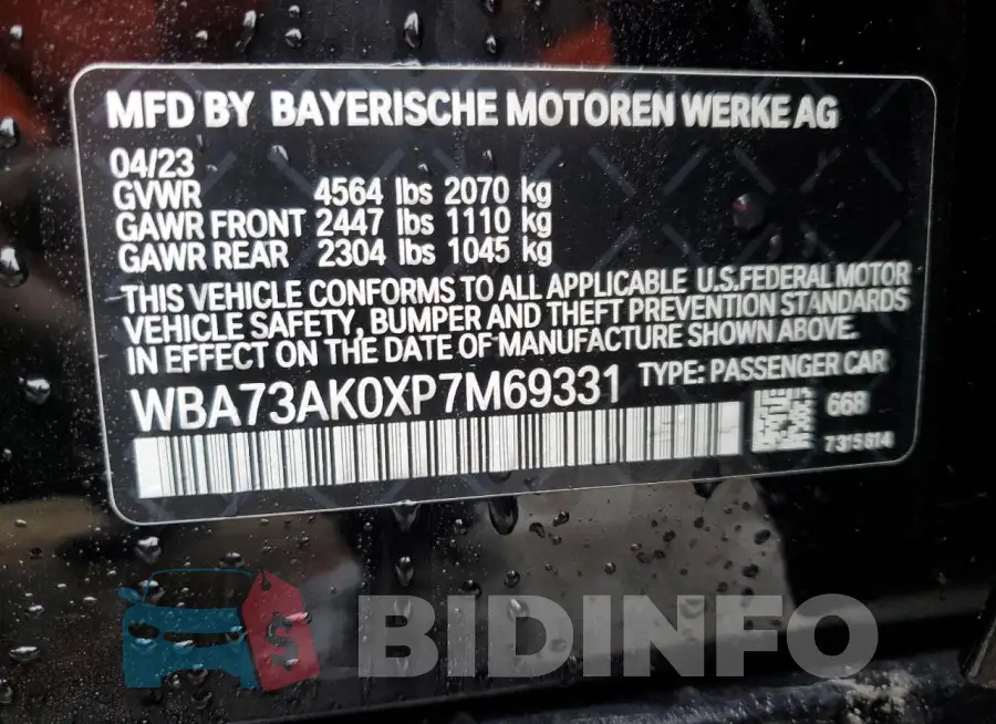 WBA73AK0XP7M69331 Photo# 12