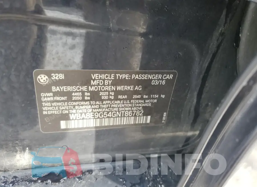 WBA8E9G54GNT86782 Photo# 12