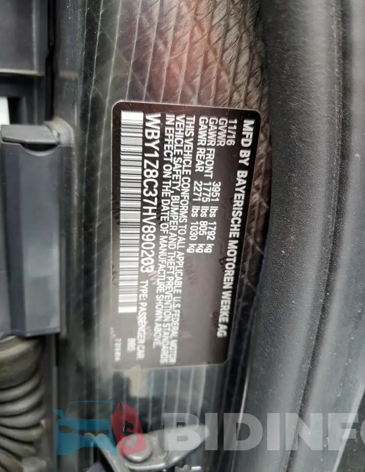 WBY1Z8C37HV890203 Photo# 12