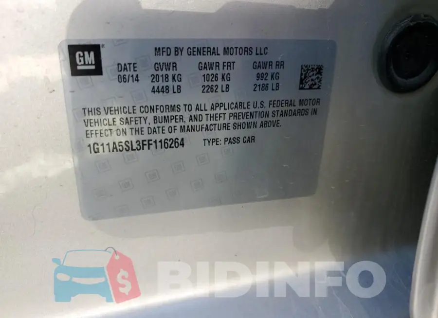 1G11A5SL3FF116264 Photo# 12