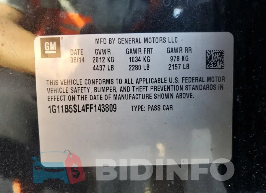1G11B5SL4FF143809 Photo# 13