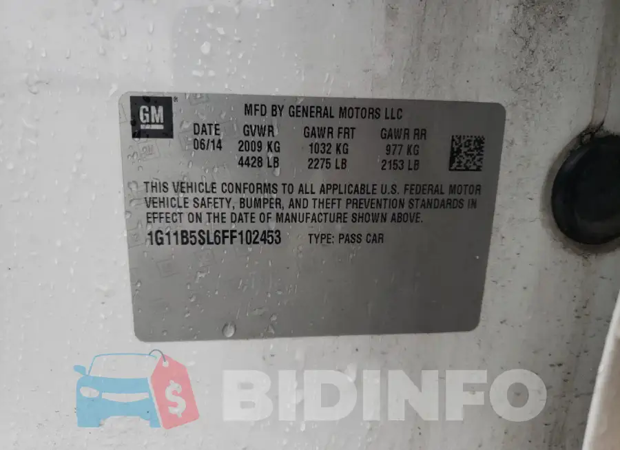 1G11B5SL6FF102453 Photo# 12