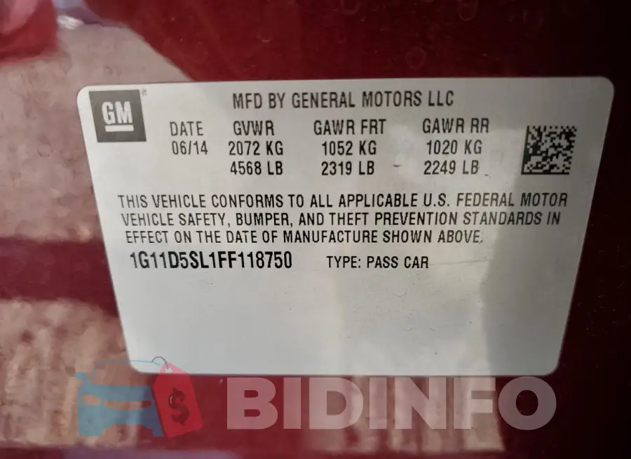 1G11D5SL1FF118750 Photo# 12