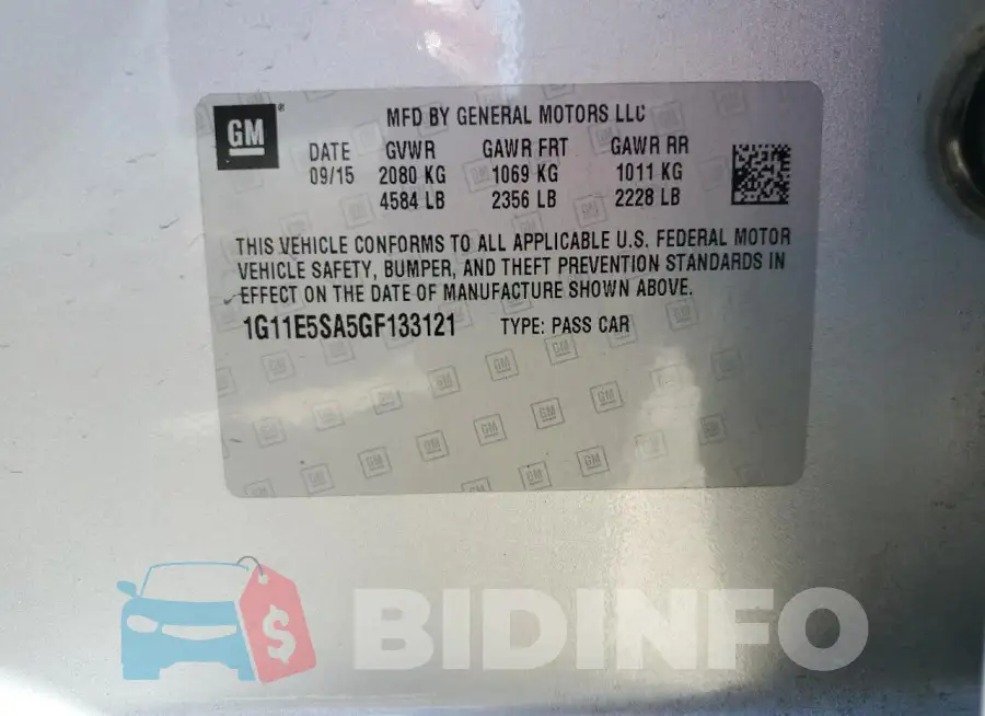 1G11E5SA5GF133121 Photo# 13