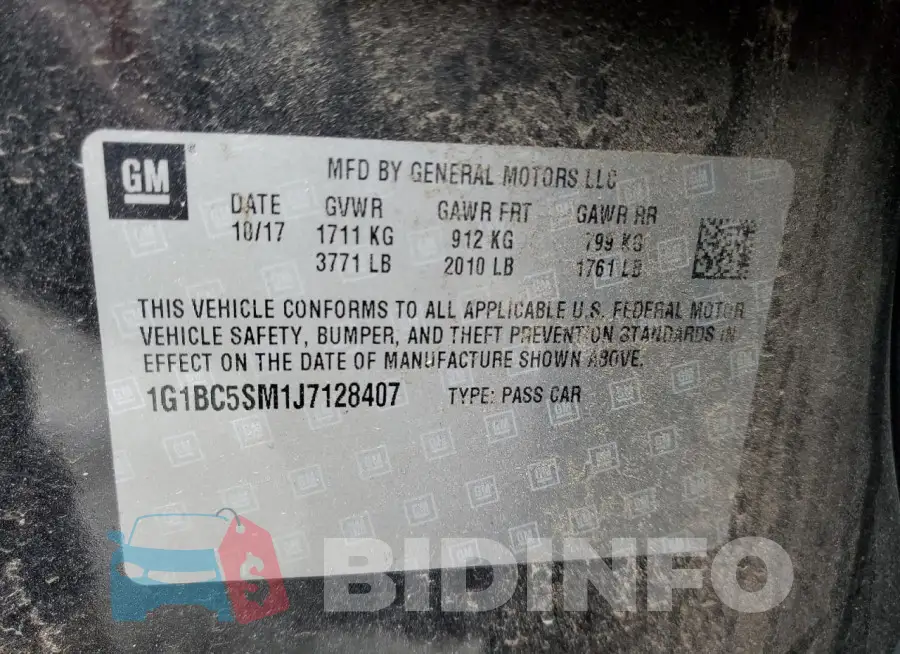 1G1BC5SM1J7128407 Photo# 12