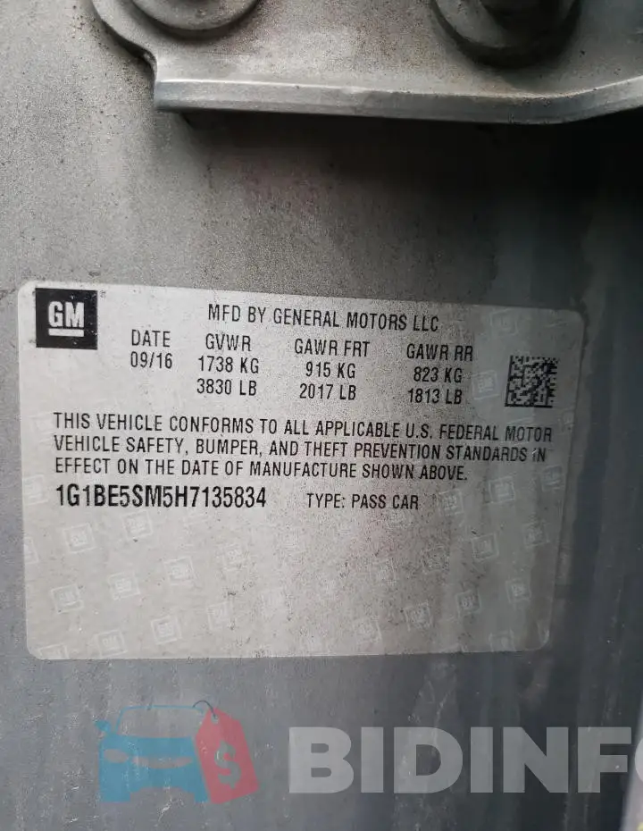 1G1BE5SM5H7135834 Photo# 12