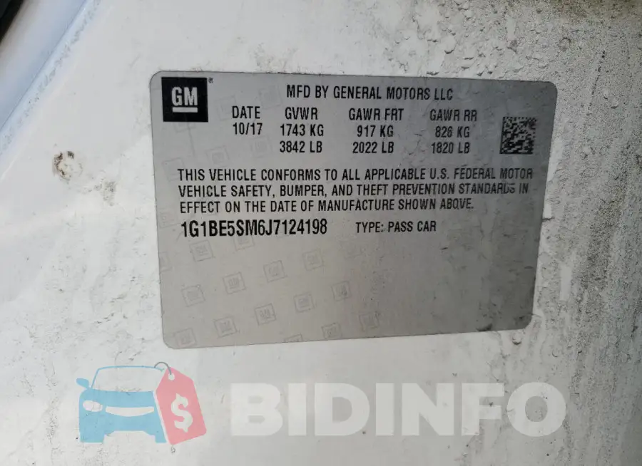 1G1BE5SM6J7124198 Photo# 12