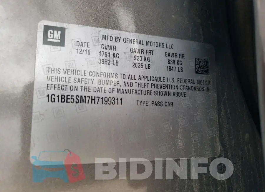 1G1BE5SM7H7199311 Photo# 12